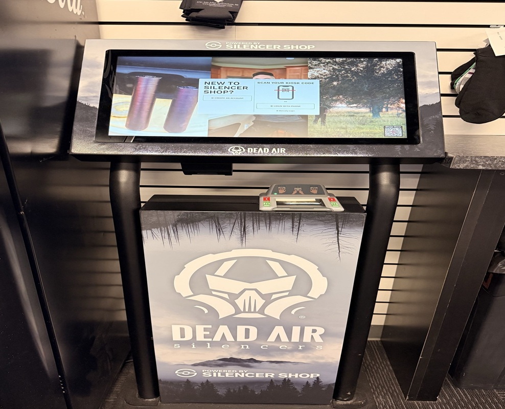 Silencer Shop Fingerprinting Kiosk inside Lead Bunker — digital fingerprint capture station